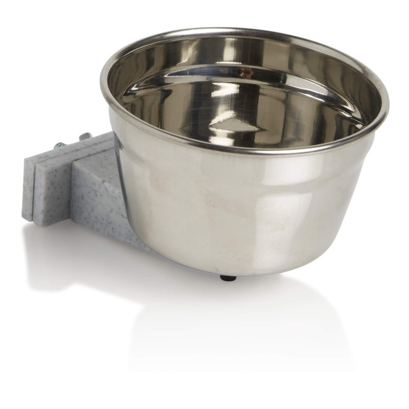 LixitÂ® Stainless Steel Kennel Food or Water Bowl - Non Spill Hanging Removable Crate Bowls - Carrier Cage Dish for Dogs or Cats for Feeding and Drinking (Stainless Steel, 20 Ounce) - Image 2